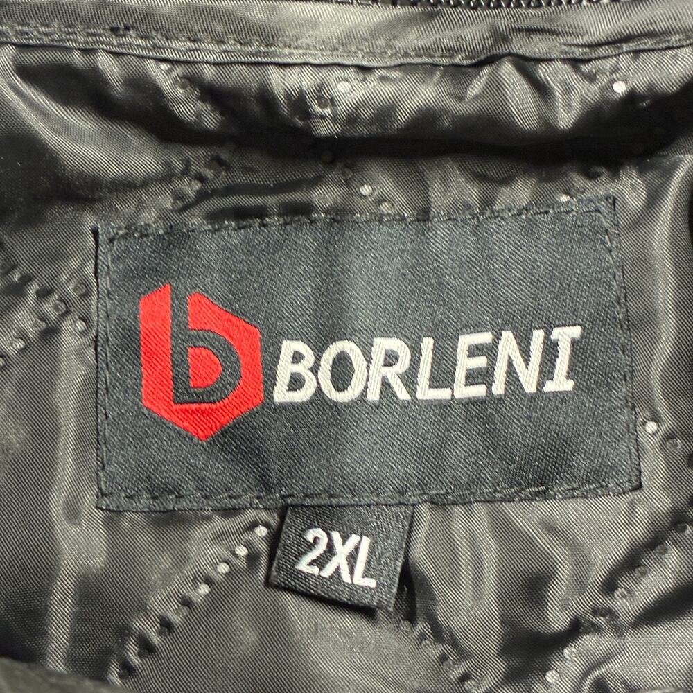Borleni Racing Motorcycle Jacket Mens 2XL XXL Black Removable Liner Armor Riding - Picture 4 of 10